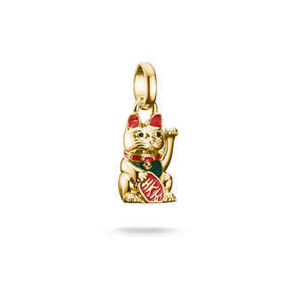 Charm pendant colourful waving cat Connect gold-plated from the  collection in the THOMAS SABO online store