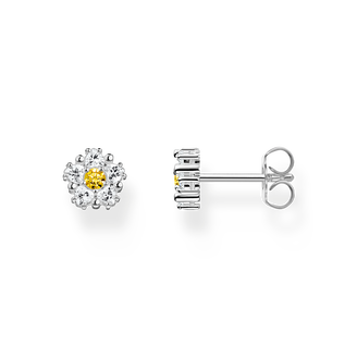 Silver small flower ear studs Lovely Daisy from the  collection in the THOMAS SABO online store