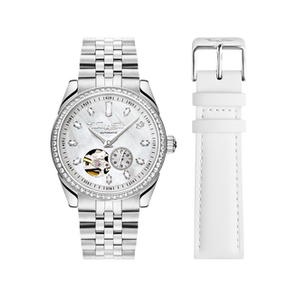 Silver automatic watch with 36 mm and mother of pearl inlay from the  collection in the THOMAS SABO online store